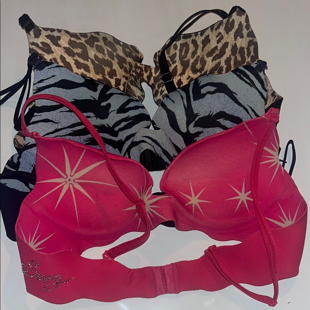 Leopard and Zebra Print Women's push-up Bra Set